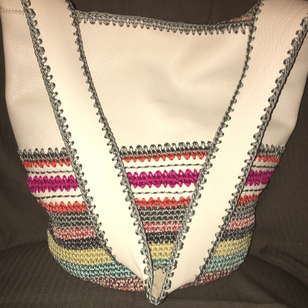 SOLDThe Sak ”Back To Bali” Leather & Crochet Crossbody